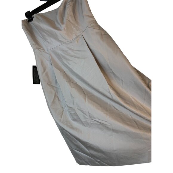Ann Taylor Strapless Gray Silk Satin Dress Optional Straps & Scarf Size 8 10013 - Picture 6 of 10